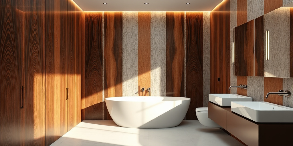 Badezimmer-Wanddeko gestalten - - Kunstvolle Wandpaneele als Eyecatcher