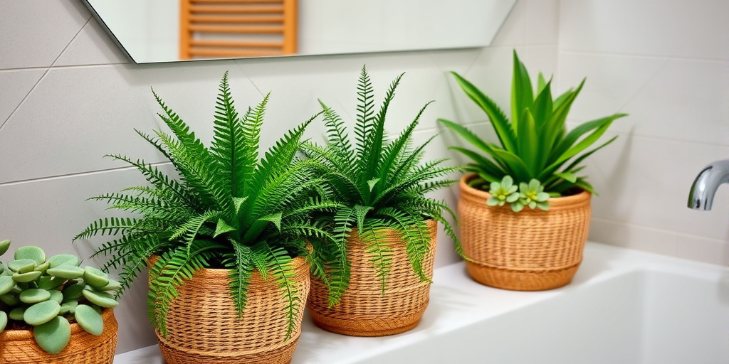 Badezimmer-Wanddeko gestalten - - Pflanzen und Naturmaterialien für Frische und Lebendigkeit