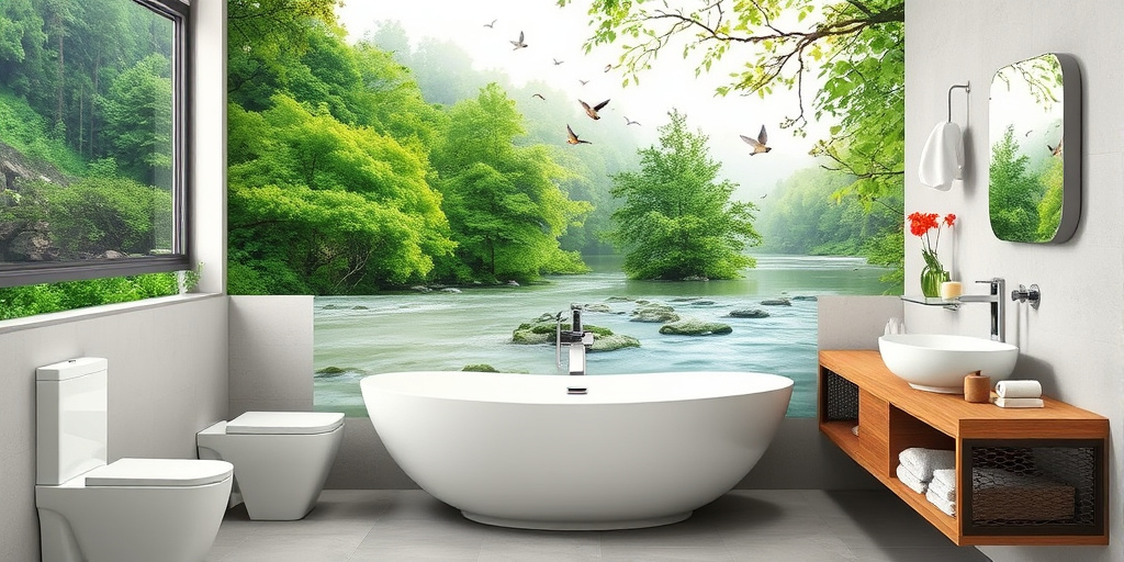 Badezimmerwand-Deko Tipps - Naturmotive für eine entspannende Atmosphäre