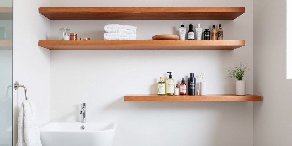 Badezimmerwand-Deko Tipps - Smarte Wandregale für mehr Stauraum