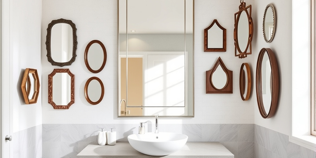 Badezimmerwand-Deko Tipps - Spiegel als Design-Element nutzen