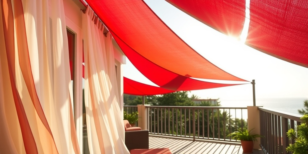 Balkon-Sichtschutz Ideen - - Kreative Stofflösungen: Vorhänge und Segel