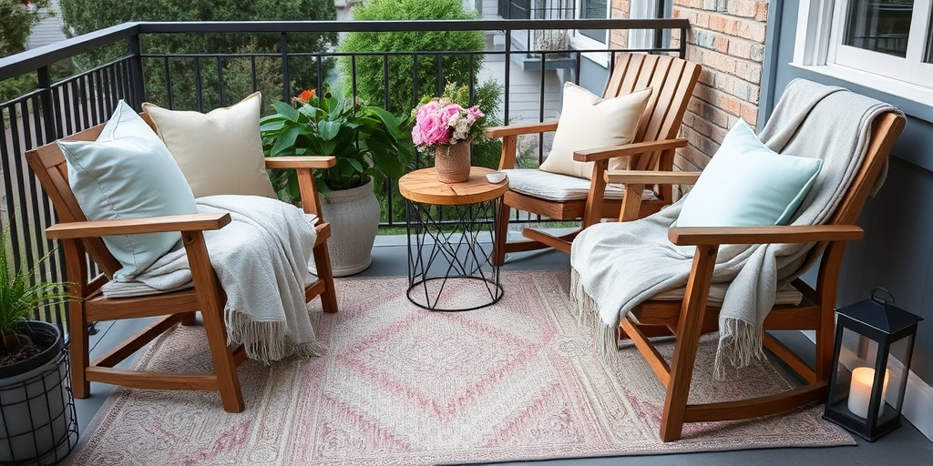 Balkon Deko Ideen für Sommerabende - - Praktische und stilvolle Textilien einsetzen