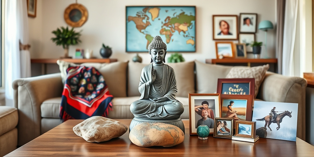 Buddha Deko im Wohnzimmer - - Persönliche Akzente hinzufügen