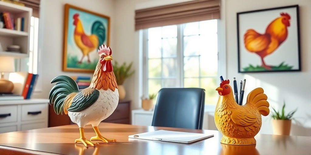 Deko-Hühner Einrichtungsideen - - Kreative Akzente im Home Office