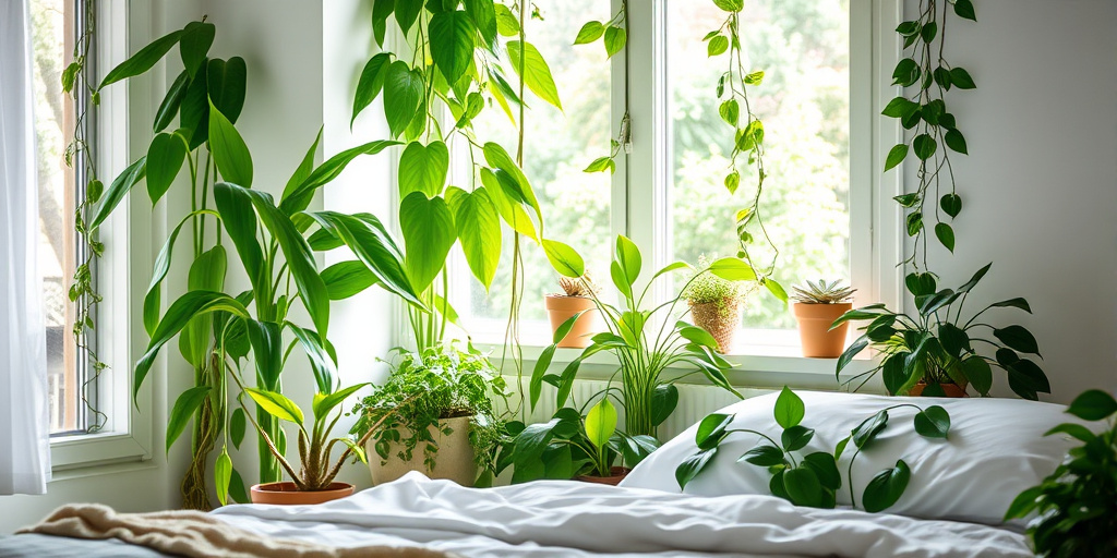 Deko-Ideen für Schlafzimmer - - Pflanzen für frische Luft