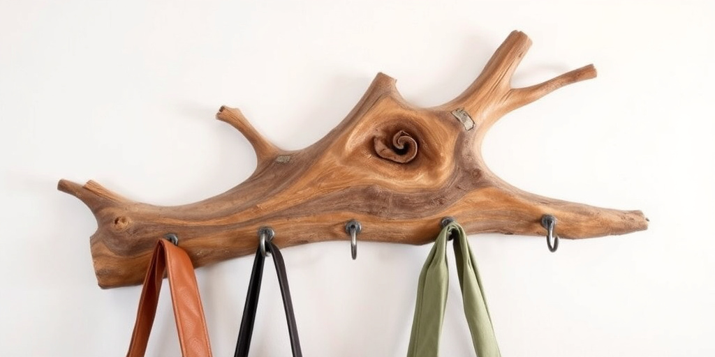 Deko aus Baumstamm - - Naturbelassene Wandgarderobe selbst gemacht