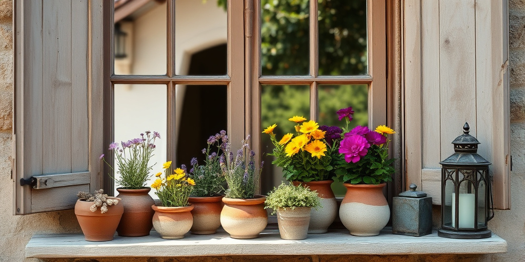 Fensterbank-Deko im Landhausstil