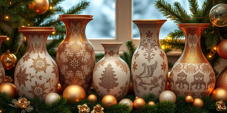 Festliche Vasen für Weihnachten