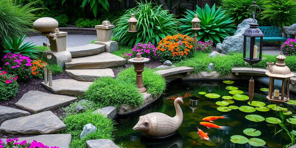 Gartenparadies durch Deko gestalten.