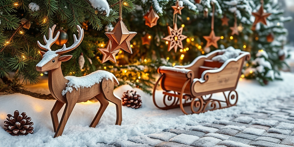 Holz-Weihnachtsdeko für Außenbereich