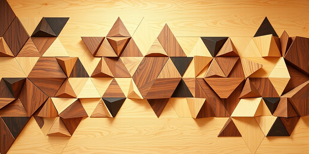 Holz Deko Wand selber machen - Geometrische Holzwand-Kunstwerke