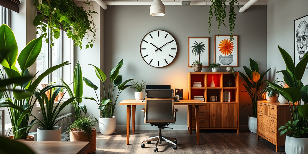 Inspirierende Bürodekoration für Produktivität