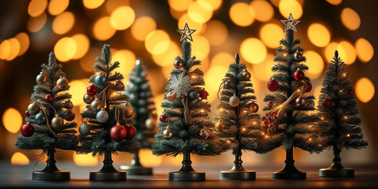 Kleine stilvolle Weihnachtsbäume