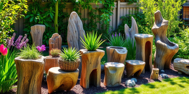 Kreative Gartendeko aus Holz