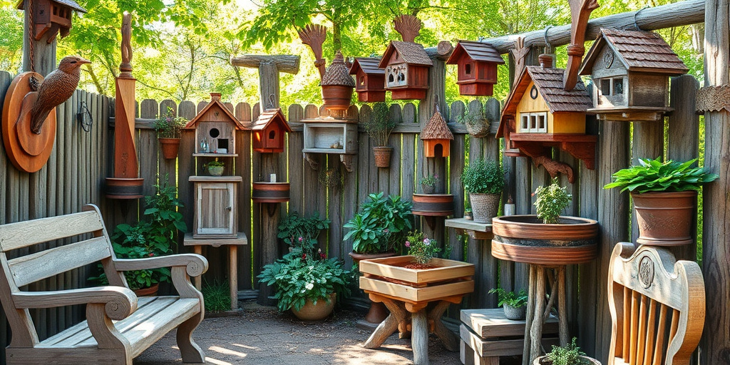 Kreative Gartendeko aus Holz