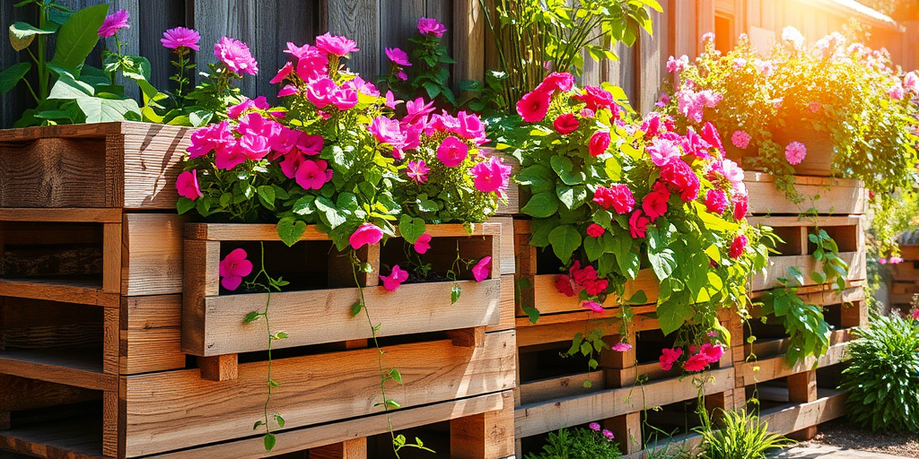 Kreative Gartendekoration mit Paletten