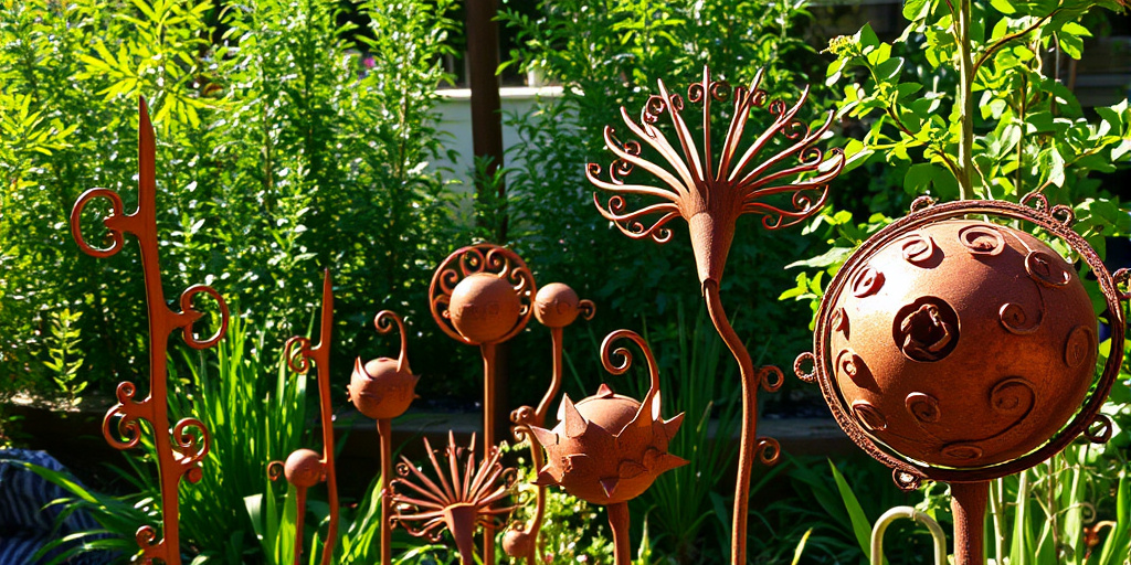 Rostige Gartenakzente kreativ wählen