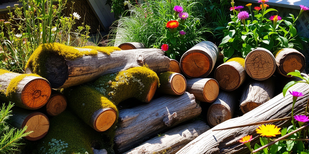 Rustikale Holzstamm-Deko für Garten