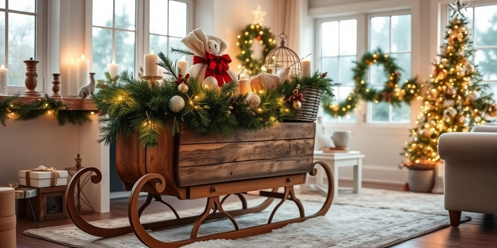 Schlitten-Deko für Weihnachtszauber