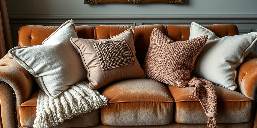 Sofa Kissen Deko Ideen - - Texturvielfalt: Unterschiedliche Materialien einsetzen