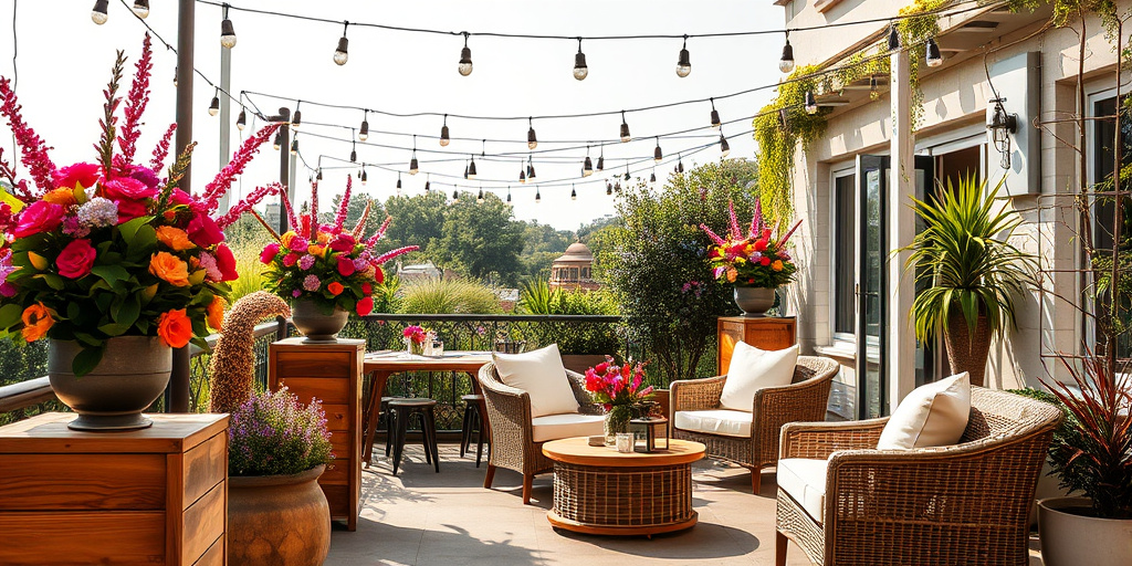 Terrassendeko im Sommer