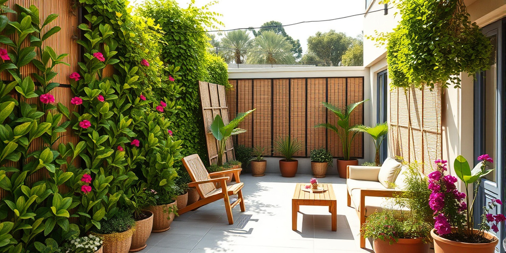 Terrassendeko im Sommer - - Funktionale und schöne Sichtschutzlösungen