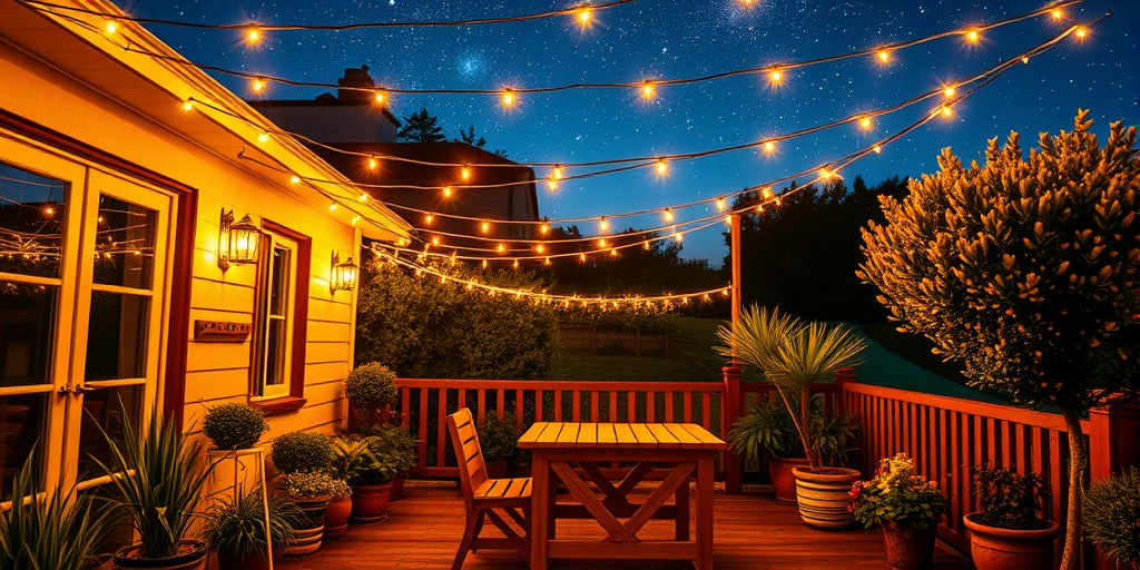 Terrassendeko im Sommer - - Lichterketten für romantische Abende
