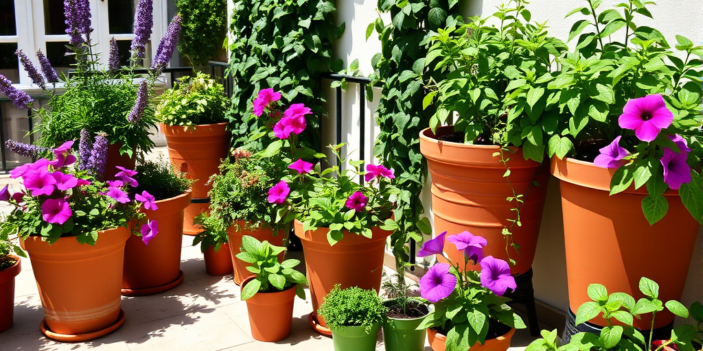 Terrassendeko im Sommer - - Pflanzenarrangements für eine grüne Oase