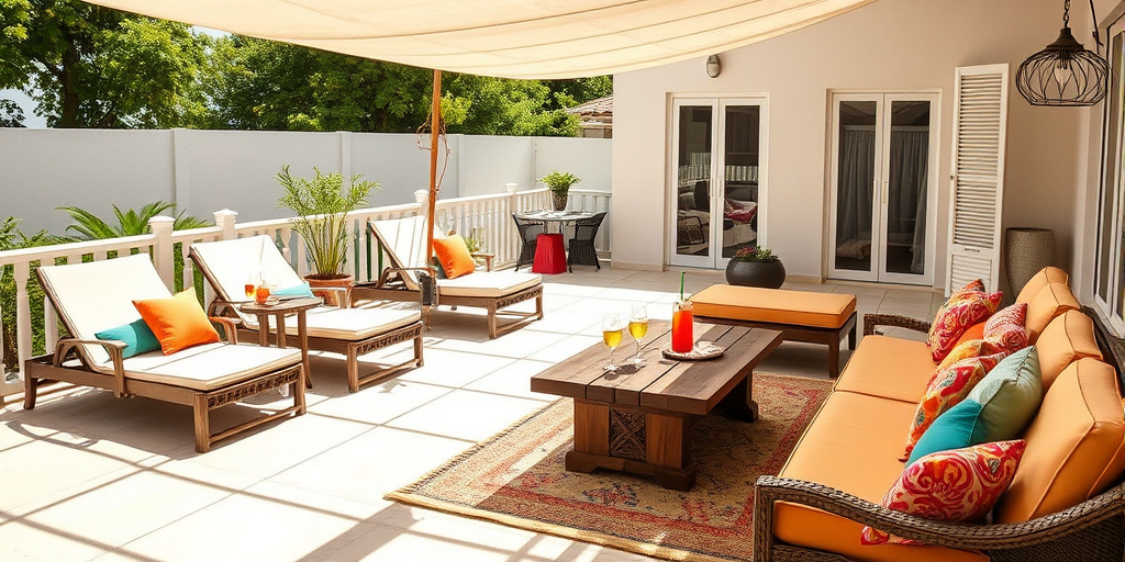 Terrassendeko im Sommer - - Stilvolle Outdoor-Möbel