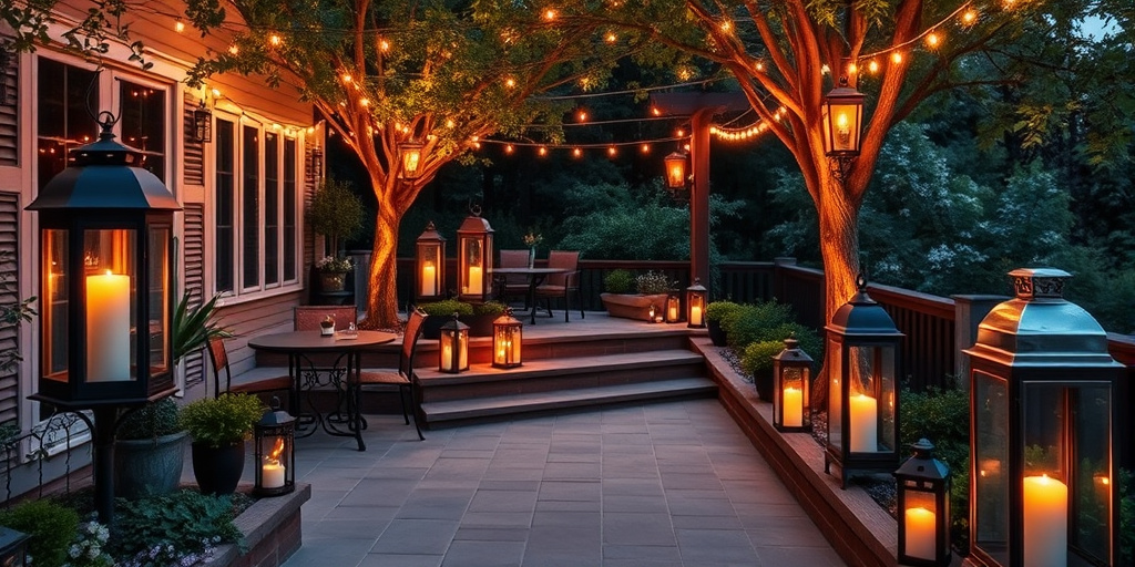 Terrassendeko im Sommer - - Windlichter und Laternen für gemütliches Licht