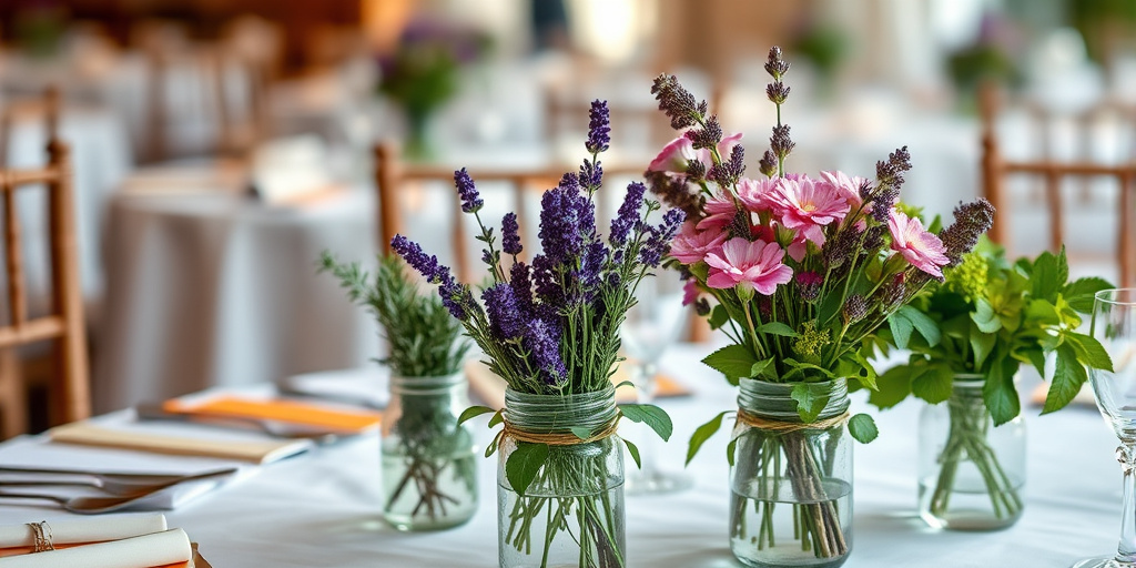 Tischdeko Hochzeit Blumenideen - - Duftende Kräuter für natürliche Frische