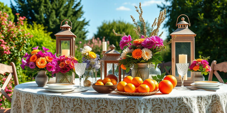 Tischdeko für Gartenparty