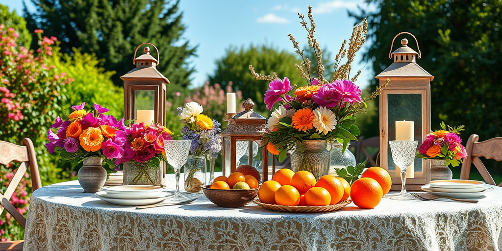Tischdeko für Gartenparty