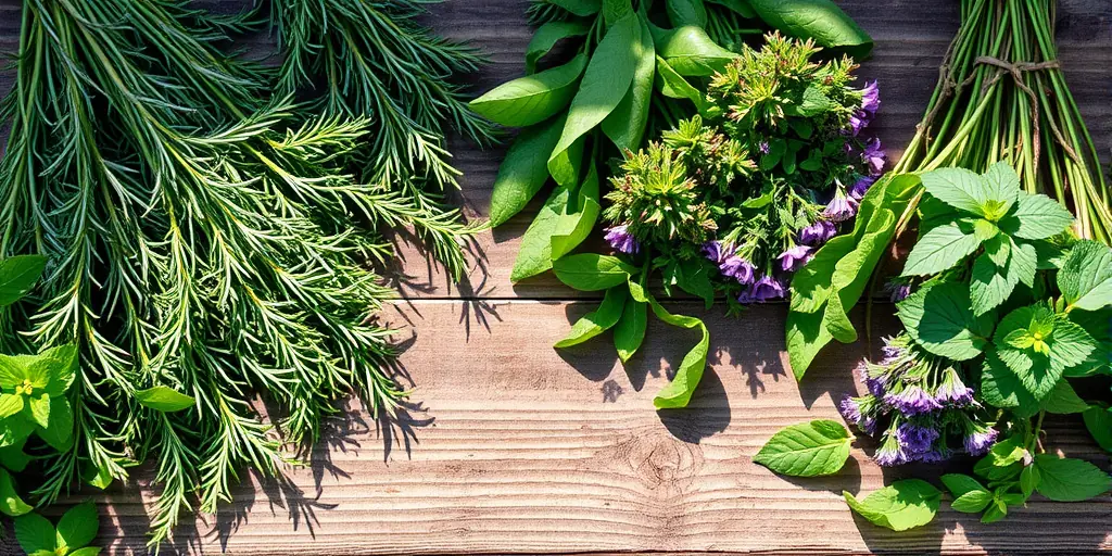 Tischdeko im Frühling mit Naturmaterialien - Duftende Kräutersträuße für frische Aromen