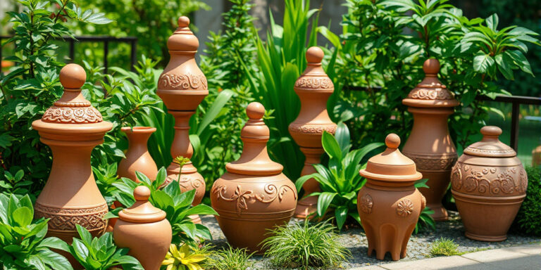 Töpferkunst für Gartenverschönerung