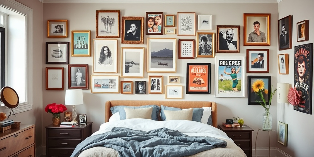 Wanddeko Schlafzimmer - - Kunstvolle Galeriewand gestalten