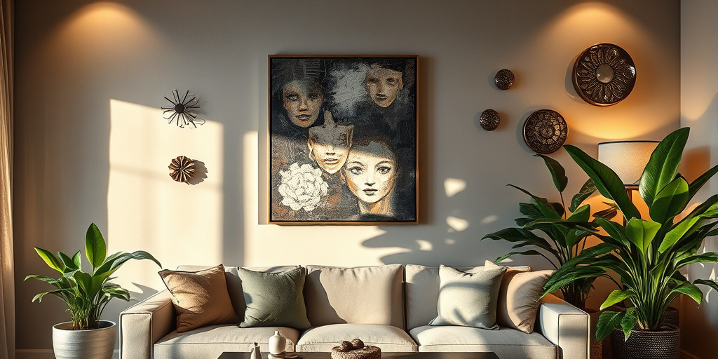 Wanddekorationen für Wohnzimmer-Inspiration