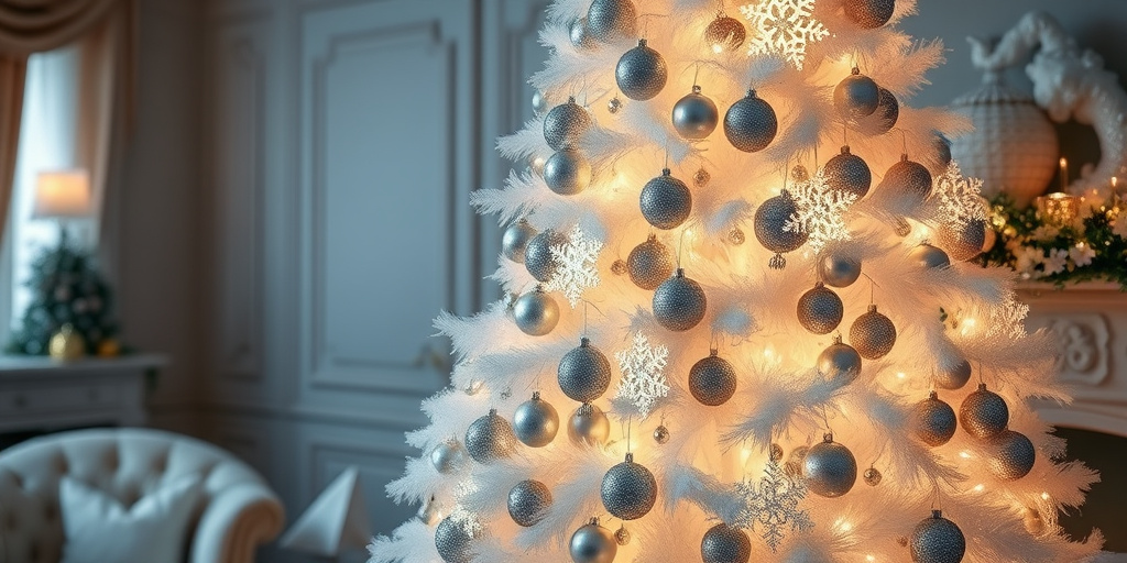 Weiße Weihnachtsbaum-Deko wählen.