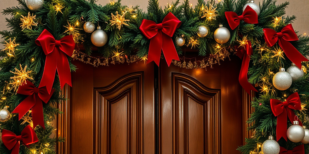Weihnachtliche Türrahmen-Dekorationen