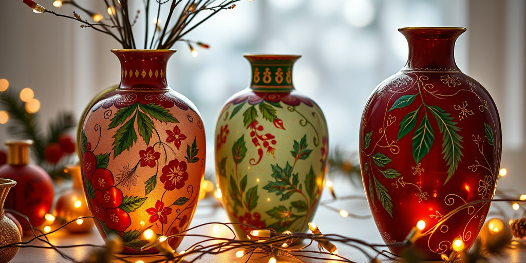 Weihnachtliche Vasen für Festlichkeit