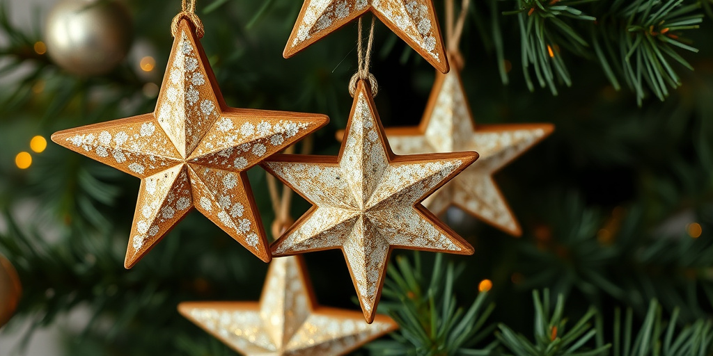 Weihnachtsbaum Holz-Deko DIY-Projekte - - Glänzende Holzsterne für den Weihnachtsbaum