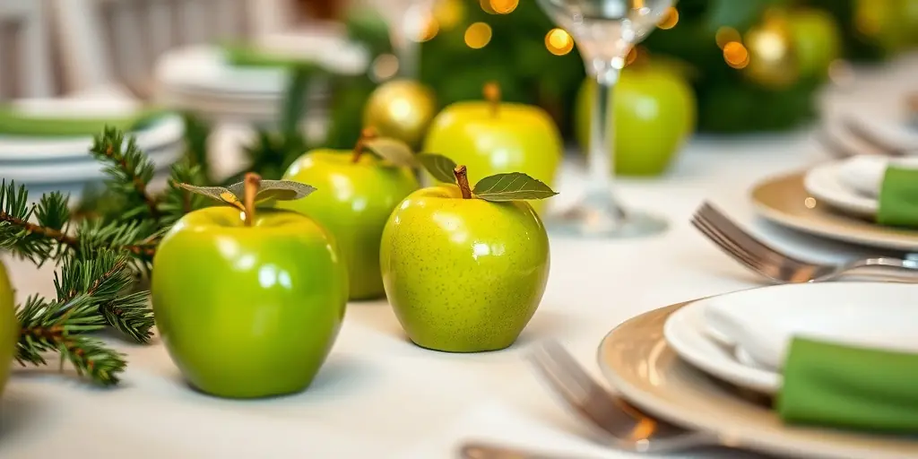 Äpfel als Platzkartenhalter