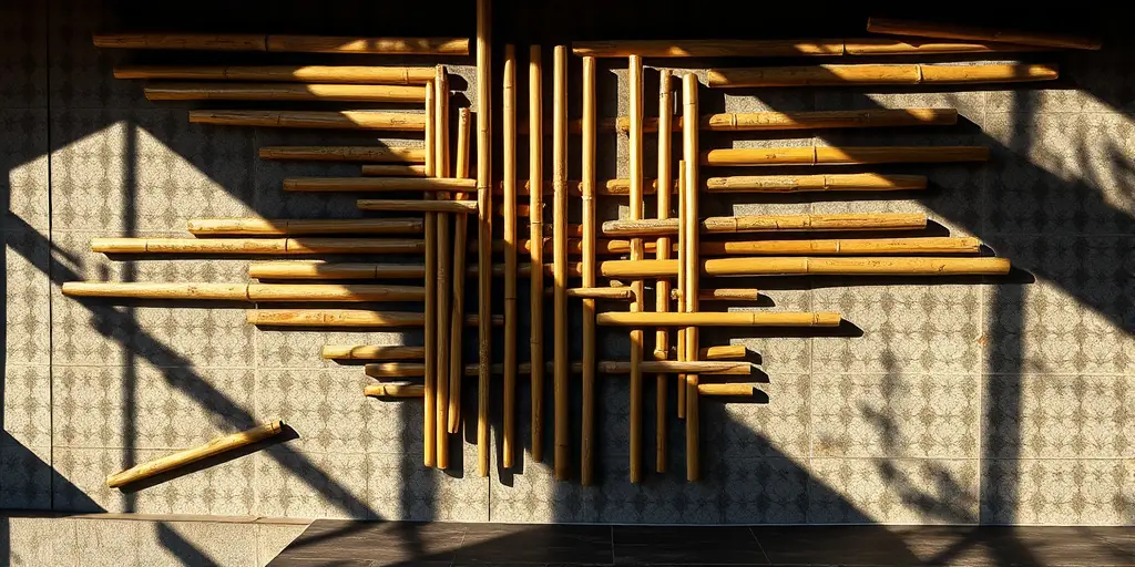 Bambusstangen-Kunst