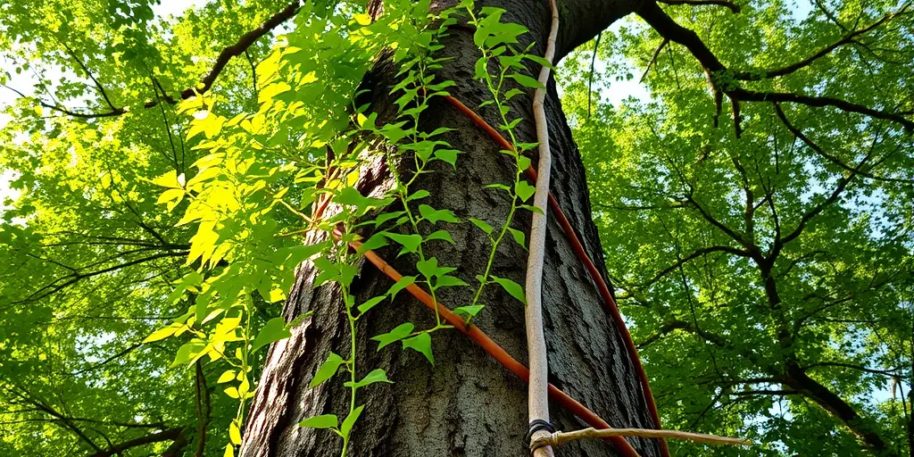 Baumstamm als vertikaler Garten