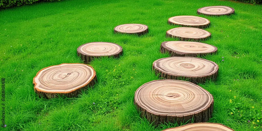 Baumstammscheiben als Weg