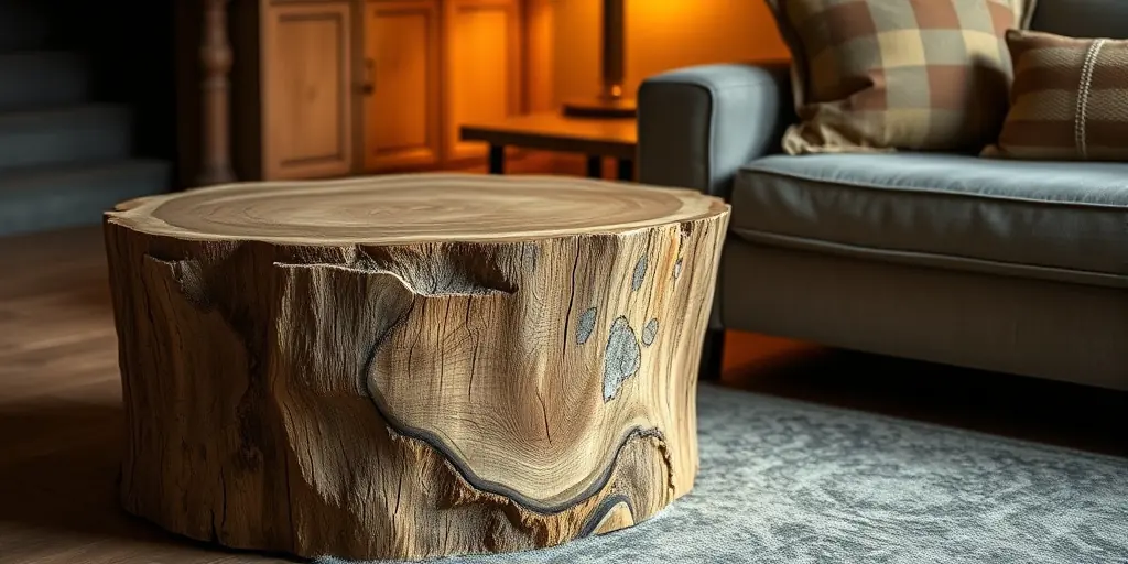 Beistelltisch aus Holzstamm