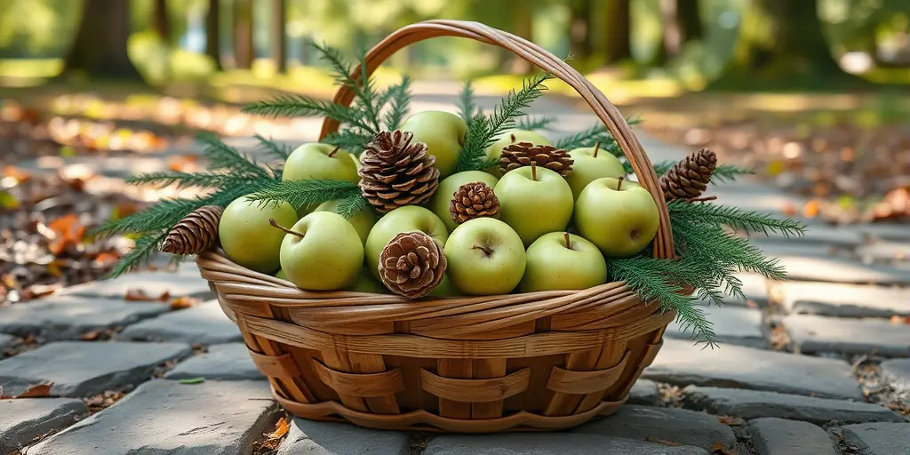 Deko-Äpfel im Freien