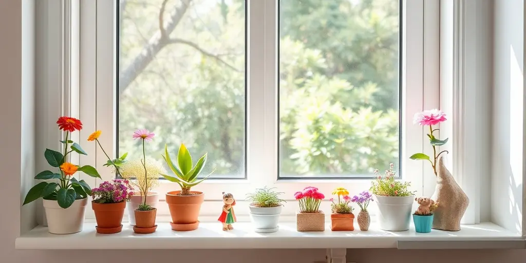 Fensterbänke frühlingshaft dekorieren