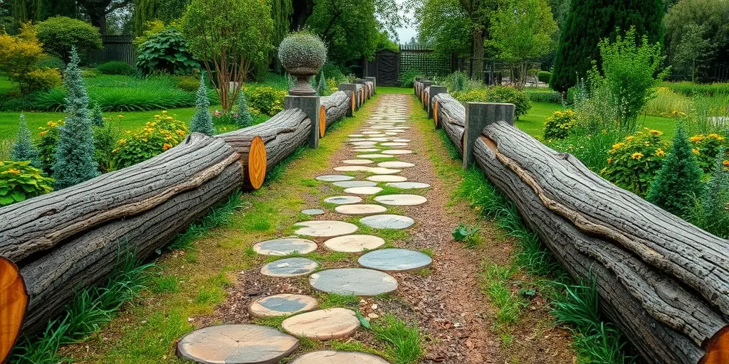 Gartenweg aus Baumscheiben
